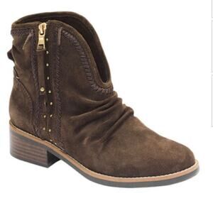 NEW‎ LATIGO Brown suede leather ankle boots Size 10.